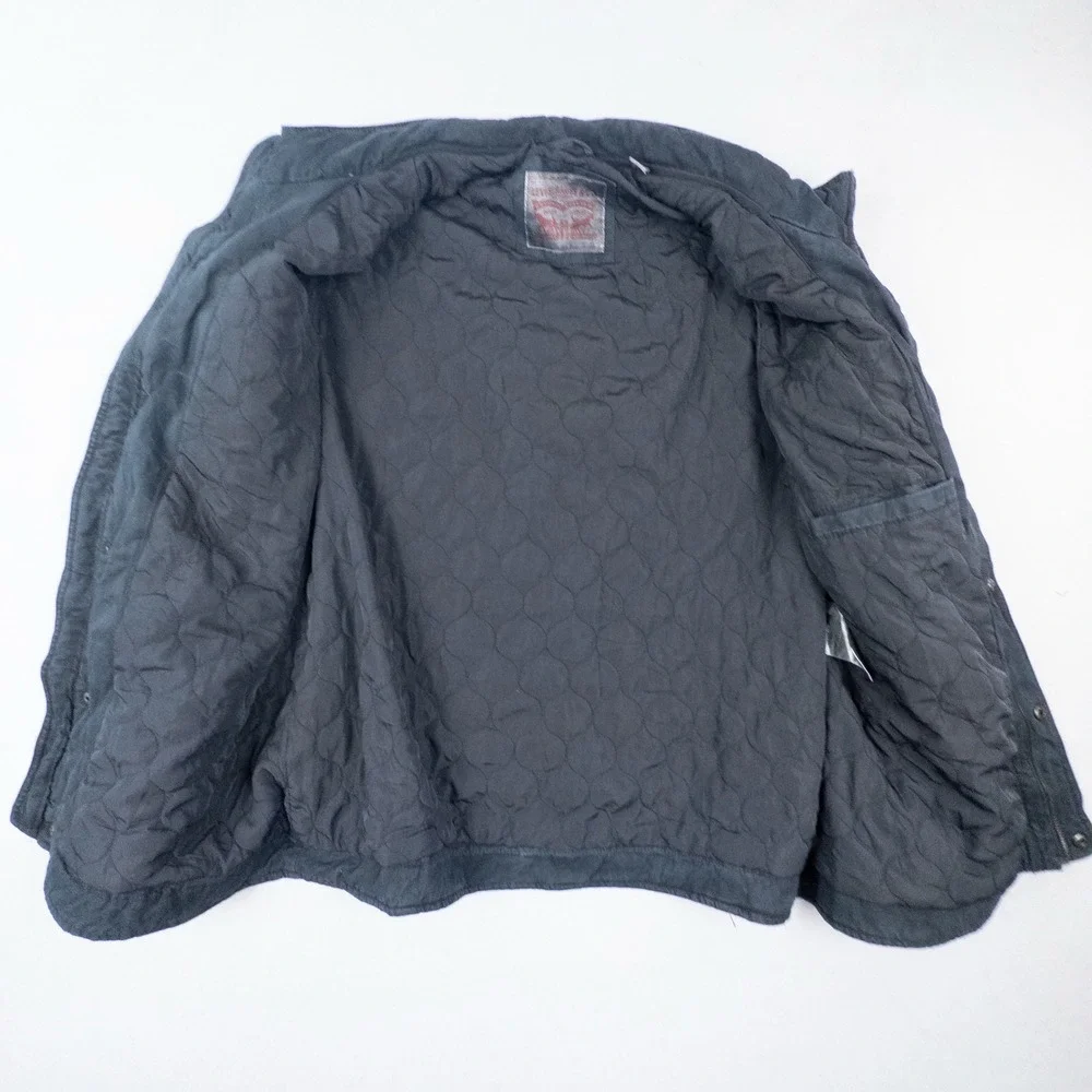 Levi Strauss Mens XL Military Field Jacket Washed Black Cotton Utility Coat - Picture 4 of 15